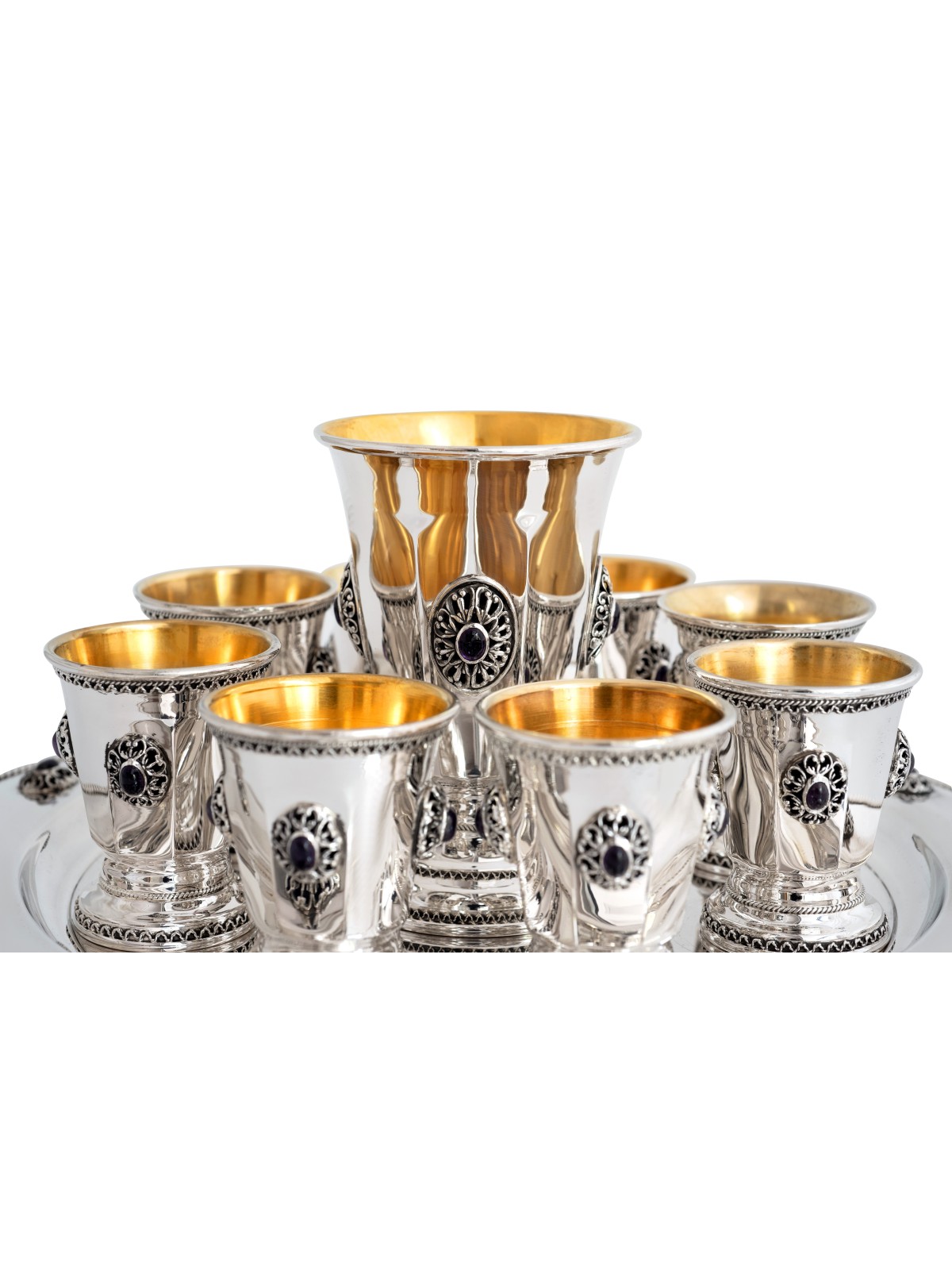 Petite tasse de Kiddouch en argent sterling avec Ame naturelle, cadeaux de Pâque,