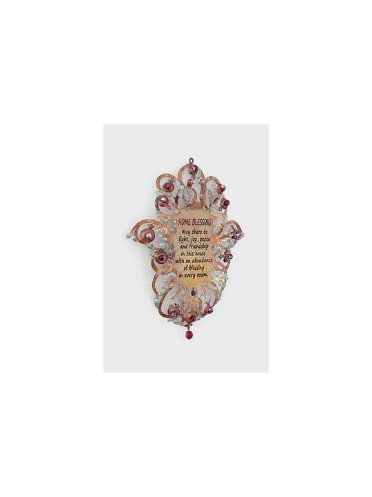 Beautiful Colorful Floral Hamsa Home Blessing in E , Jewish Wedding Gi