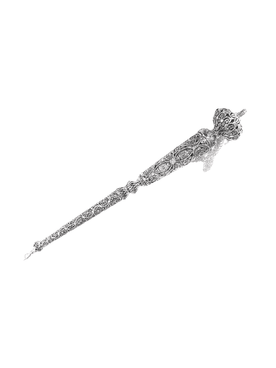 Large Sterling Silver Filigree Torah Pointer with  , Passover Gifts ,