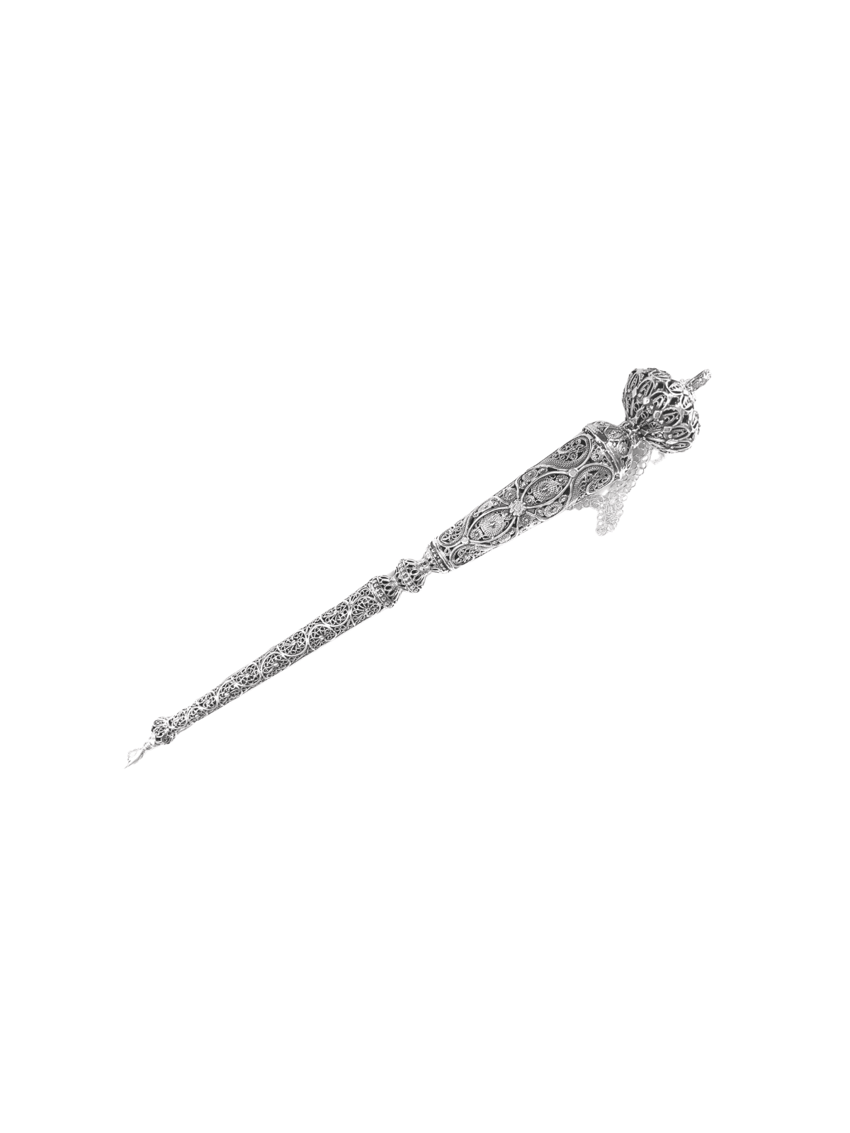 Large Sterling Silver Filigree Torah Pointer with  , Passover Gifts ,