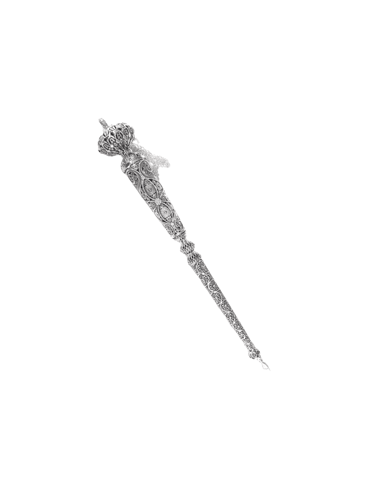 Large Sterling Silver Filigree Torah Pointer with  , Passover Gifts ,