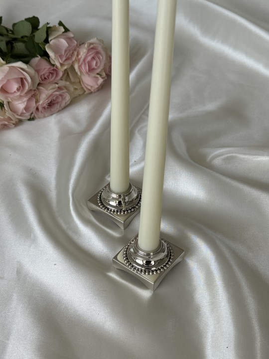 Small Square Shape Sterling Silver Candlesticks wi , Passover Gifts ,