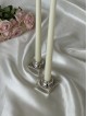 Petits chandeliers en argent sterling de forme carrée wi, cadeaux de Pâque,