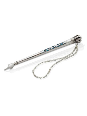 Crown Mid Size Torah Pointer avec émail froid , Cadeaux Shabbat , Israël