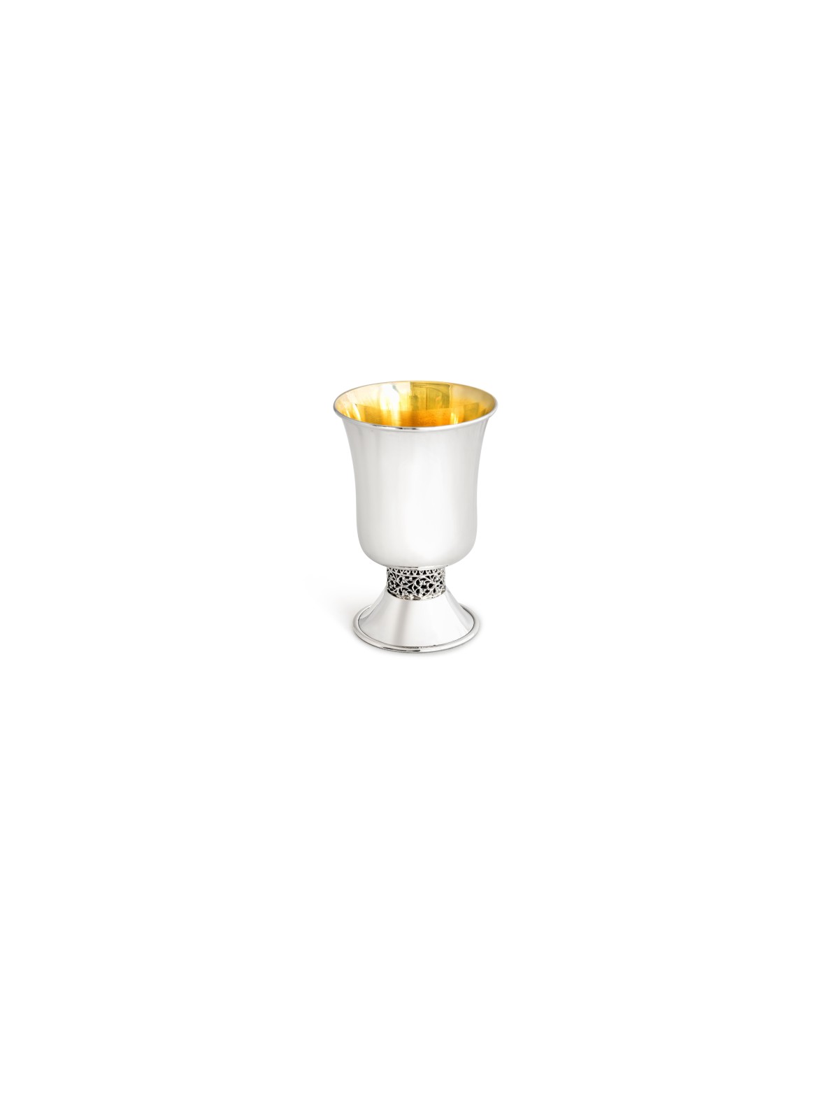 Sterling Silver Kiddush Cup with Filigree Band , Modern Kiddush Cups ,