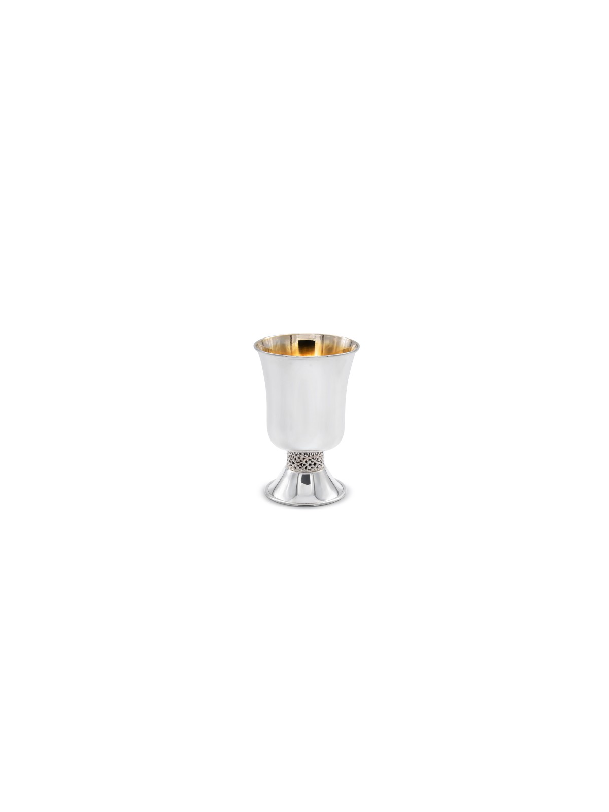 Sterling Silver Kiddush Cup with Filigree Band , Modern Kiddush Cups ,