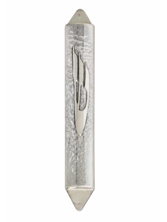 Sterling Silver Mezuzah Case Hammered Finish , Large Mezuzahs , Israel