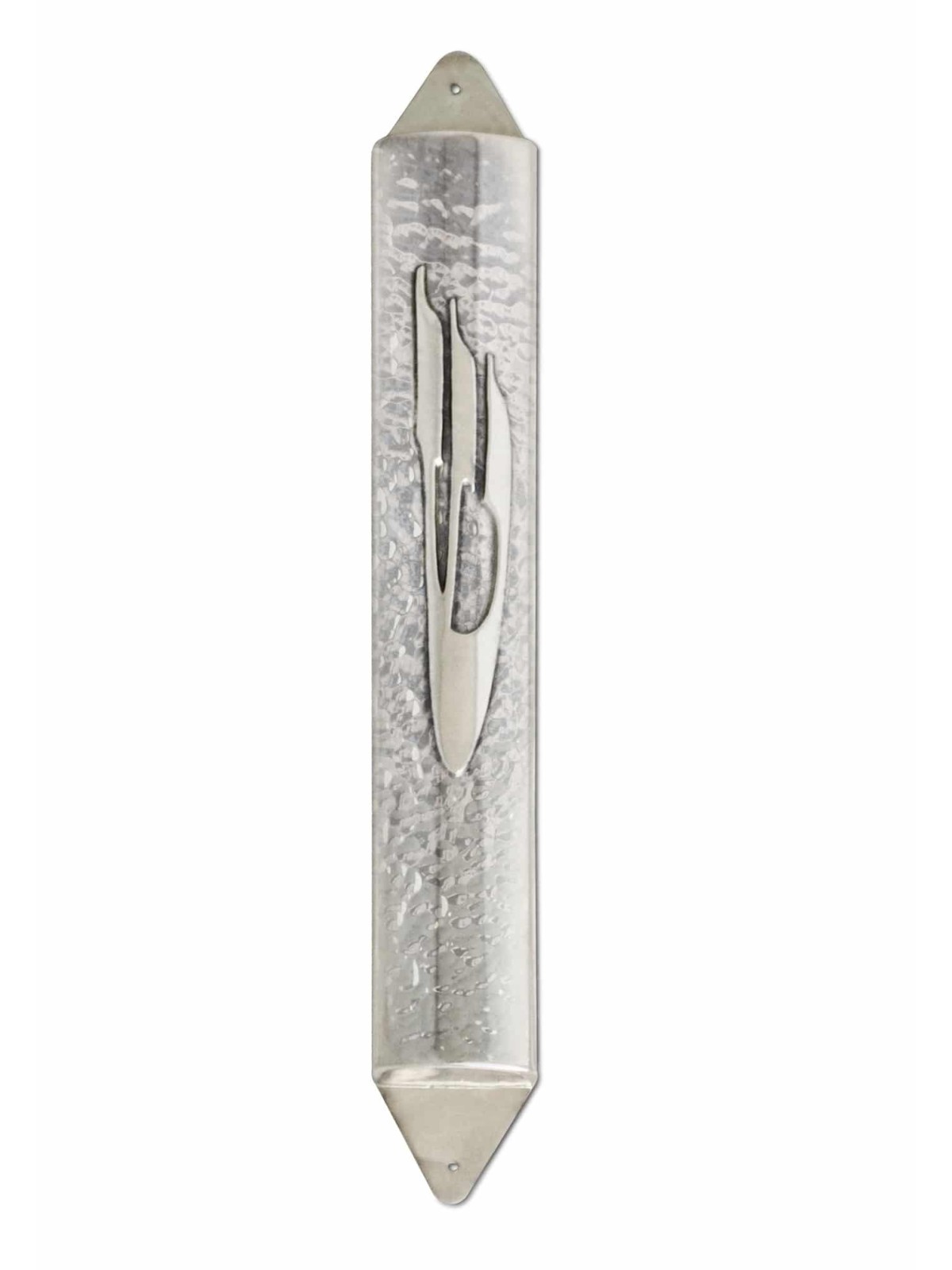Boîtier Mezuzah en argent sterling, finition martelée, grandes mezouzas, Israël
