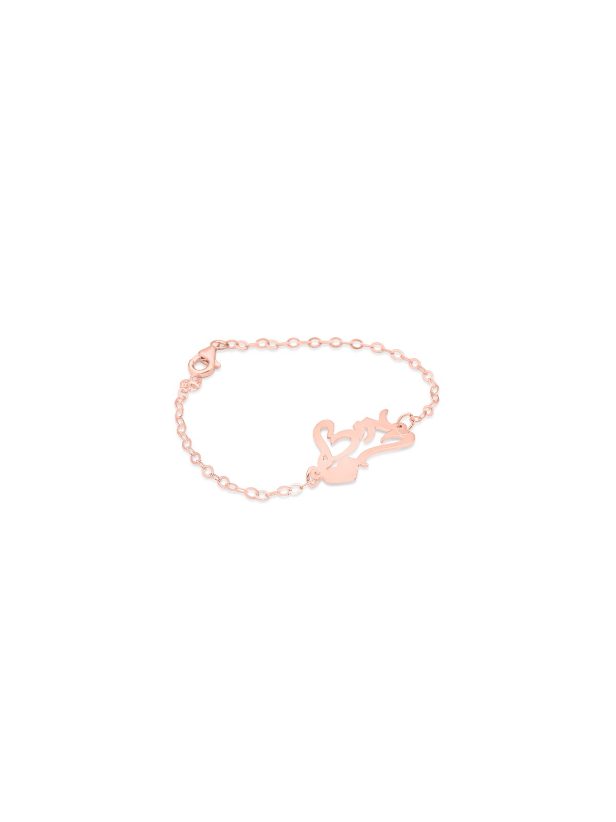 Hand-Writing Hebrew Name Gold Bracelet with Heart , Tu B'Av Gifts , Is