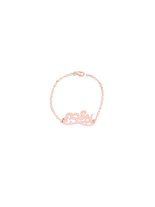 Bracelet en or orné de nom hébreu élégant, cadeaux Tu B'Av, Jud israélien