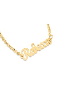 Cursive Elegant English Name צמיד זהב 14K , מתנות ט"ו באב , ישראל