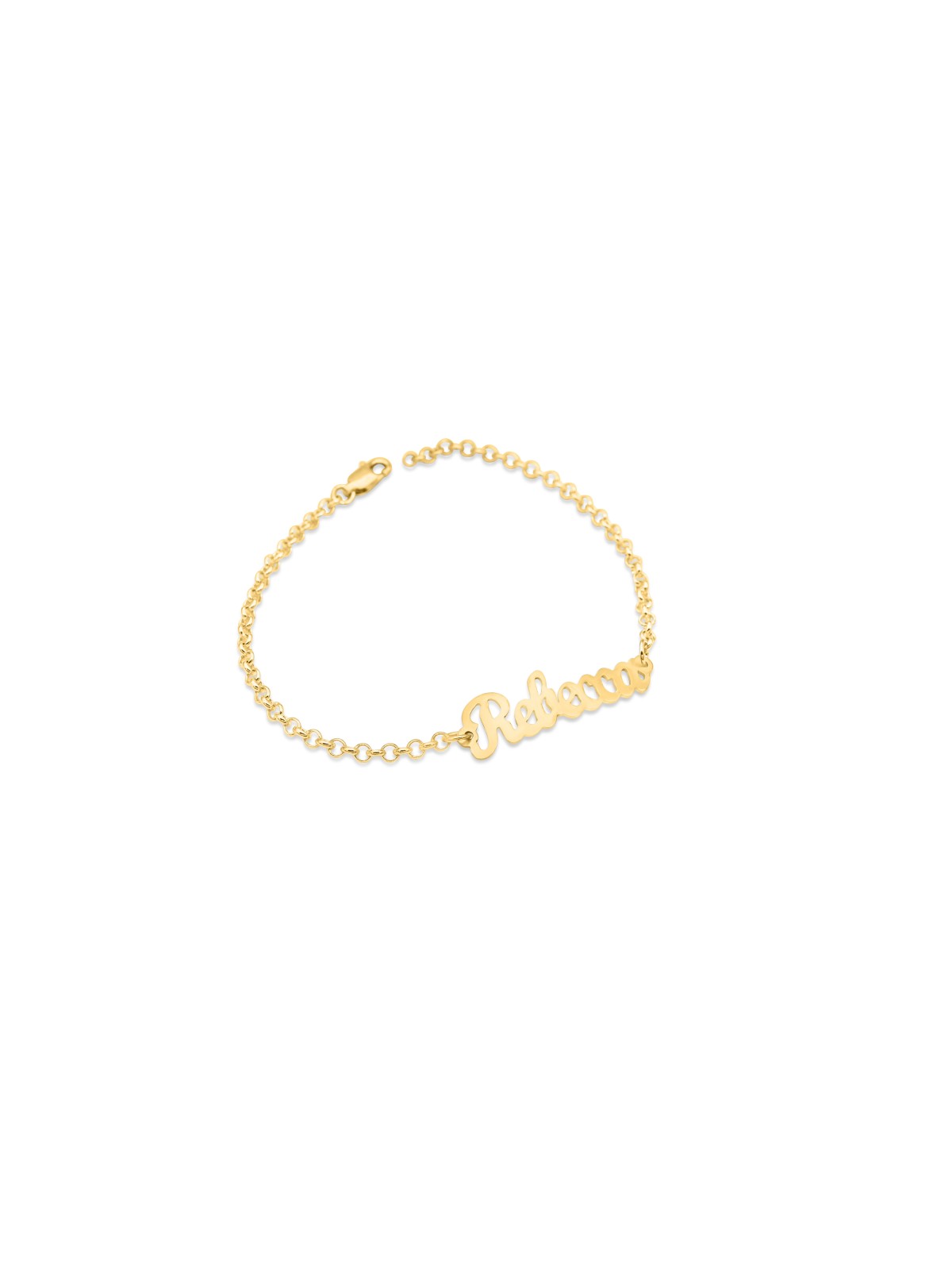Bracelet en or 14 carats avec nom anglais élégant cursif, cadeaux Tu B'Av, Israël