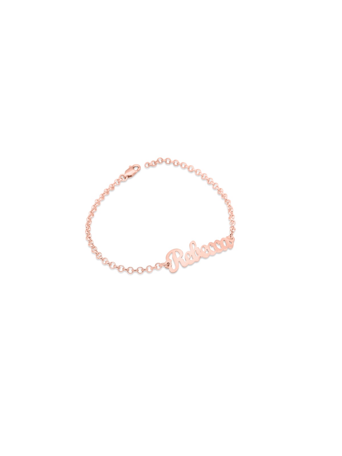 Cursive Elegant English Name צמיד זהב 14K , מתנות ט"ו באב , ישראל