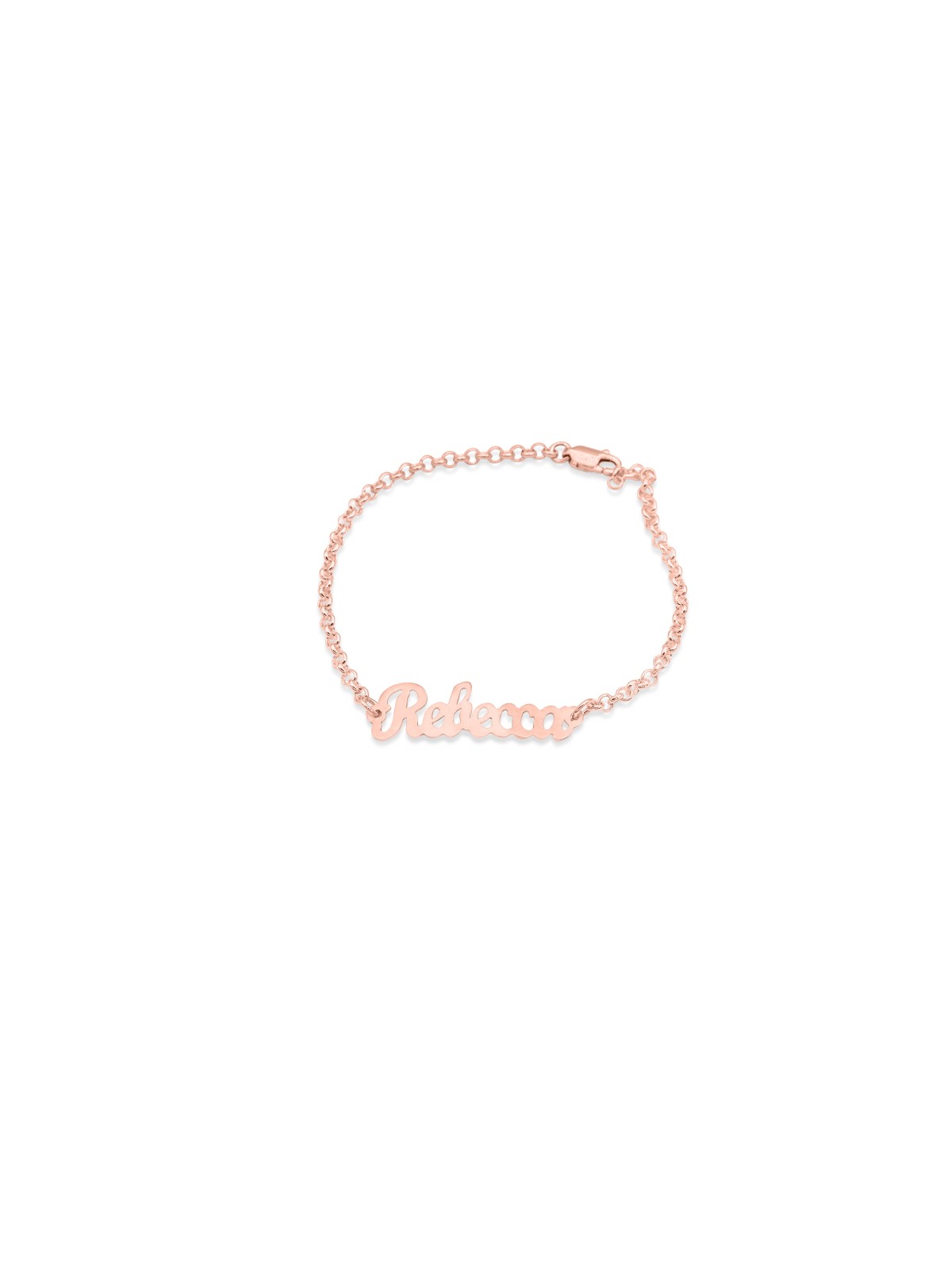 Cursive Elegant English Name צמיד זהב 14K , מתנות ט"ו באב , ישראל