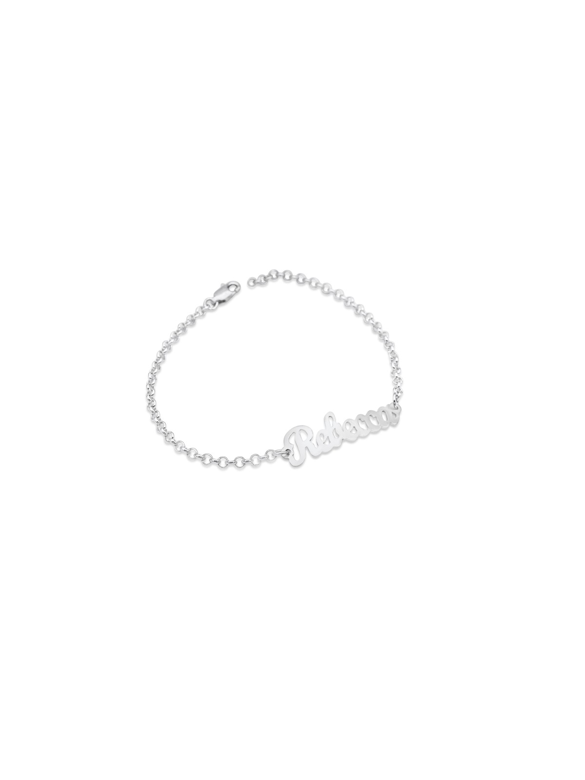 Cursive Elegant English Name צמיד זהב 14K , מתנות ט"ו באב , ישראל