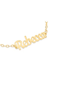 ייחודי Cursive English Name צמיד זהב, מתנות ט"ו באב, ישראלי יו