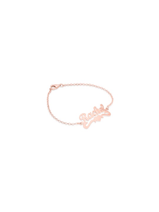 Cursive Splendid English Name Gold Bracelet , Tu B'Av Cadeaux , Israélien