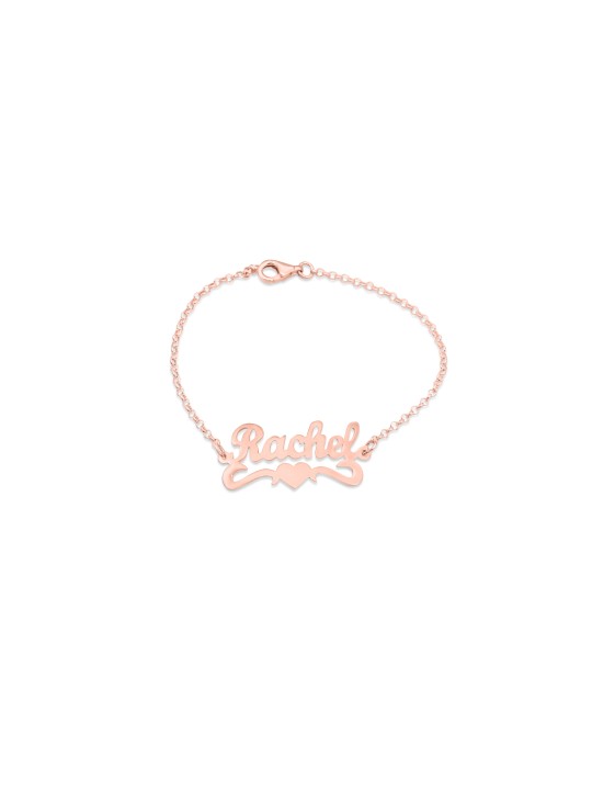Cursive Splendid English Name Gold Bracelet , Tu B'Av Gifts , Israeli