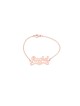 Cursive Splendid English Name Gold Bracelet , Tu B'Av Cadeaux , Israélien