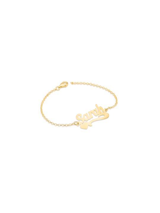Bracelet en or avec nom anglais Love, cadeaux Tu B'Av, Judaica israélien