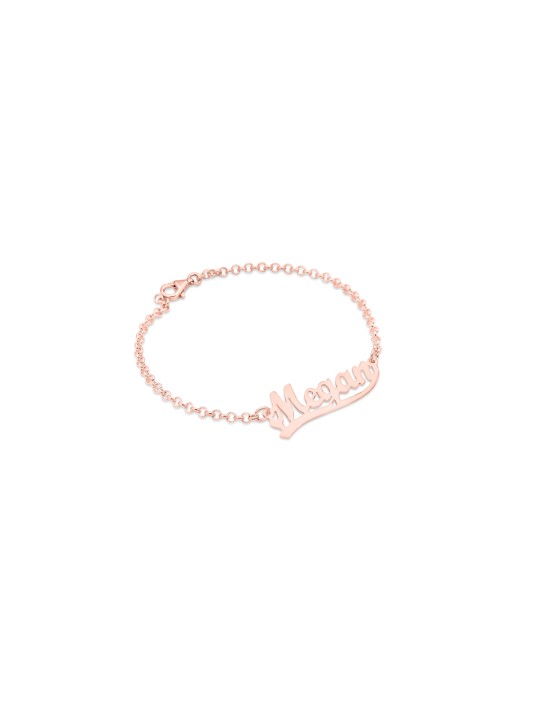 Modern English Name Gold Bracelet , Tu B'Av Gifts , Israeli Judaica