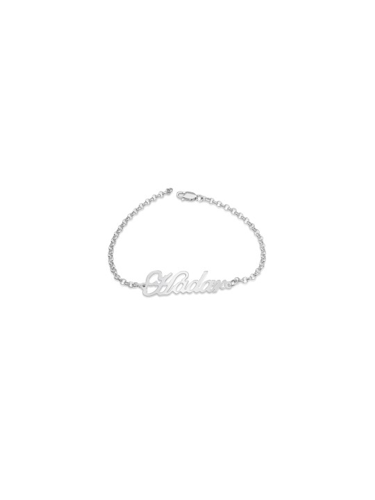 Bracelet chic avec nom anglais cursif en or, cadeaux Tu B'Av, Isra