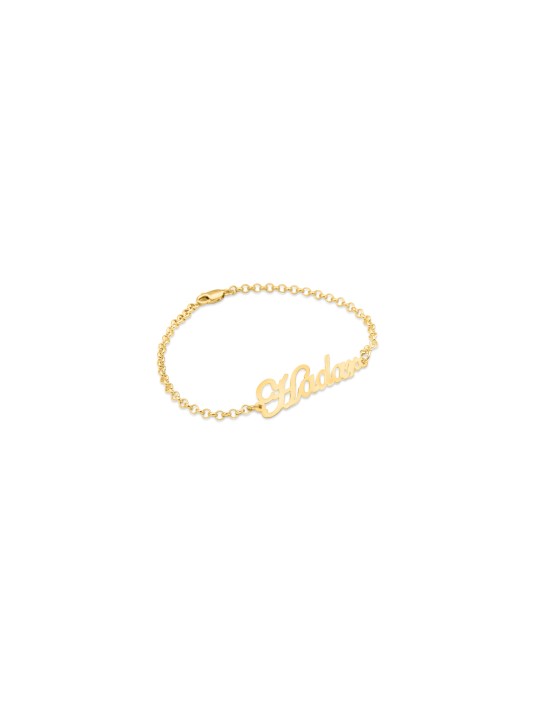 Bracelet chic avec nom anglais cursif en or, cadeaux Tu B'Av, Isra