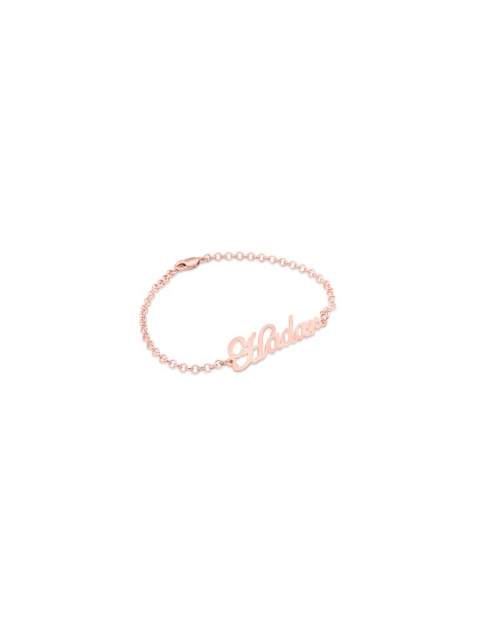 Bracelet chic avec nom anglais cursif en or, cadeaux Tu B'Av, Isra