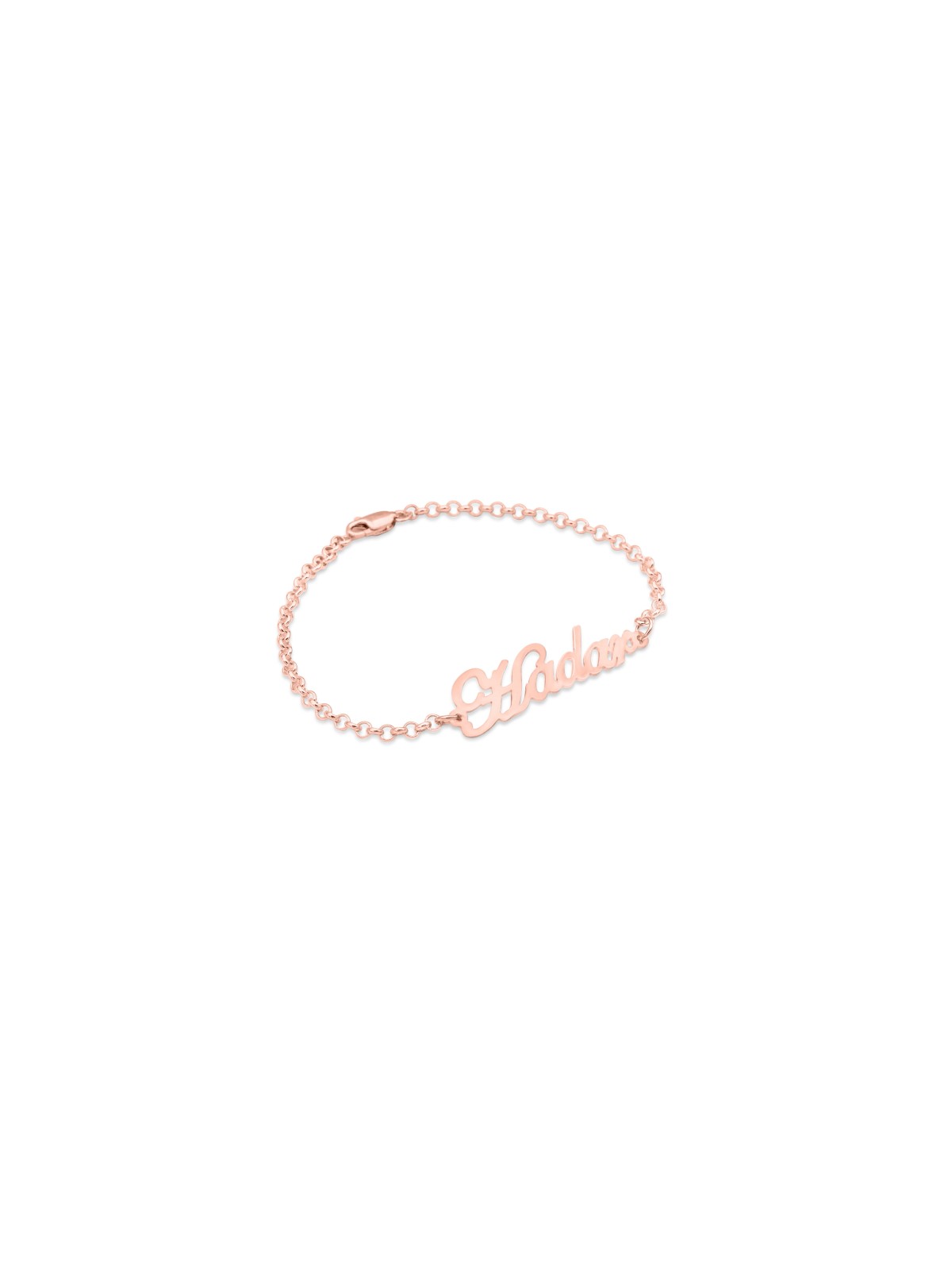 Bracelet chic avec nom anglais cursif en or, cadeaux Tu B'Av, Isra