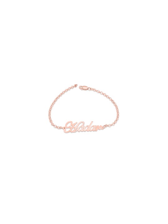 Bracelet chic avec nom anglais cursif en or, cadeaux Tu B'Av, Isra