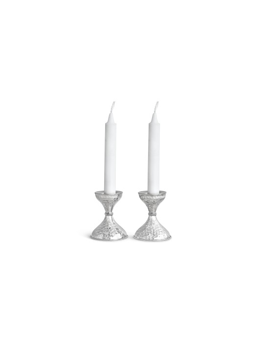 Petits chandeliers en argent sterling finition martelée, cadeaux de Pâque,