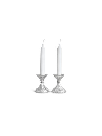 Small Sterling Silver Candlesticks Hammered Finish , Passover Gifts ,