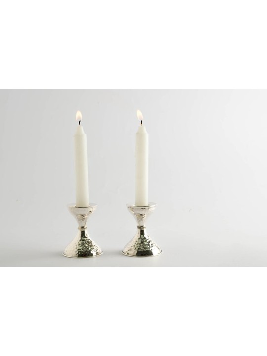 Petits chandeliers en argent sterling finition martelée, cadeaux de Pâque,