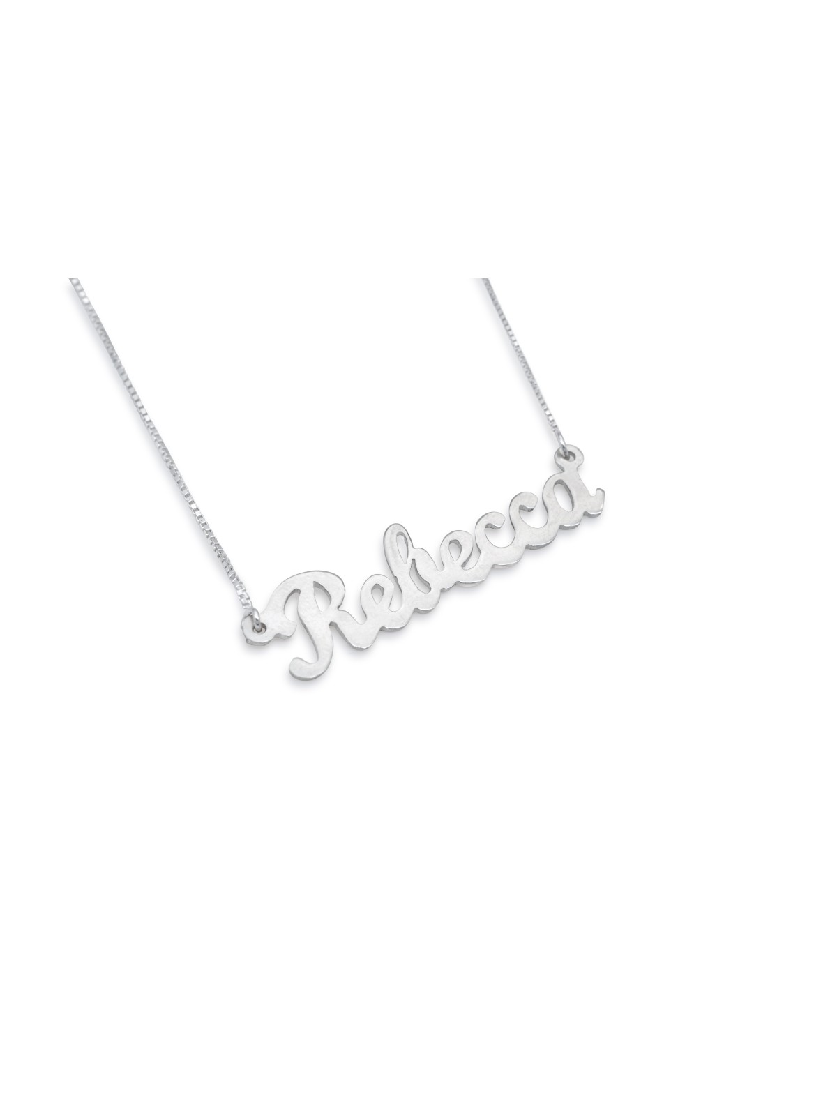 Collier en or avec nom anglais cursif, cadeaux Tu B'Av, Judaica israélien