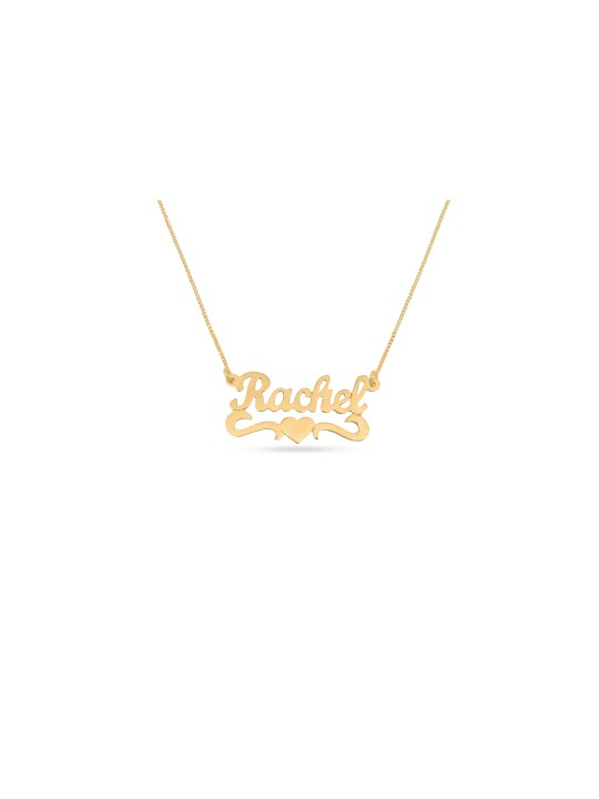 Collier d’or d’amour de nom anglais personnalisé, cadeaux Tu B’Av, Judai israélien