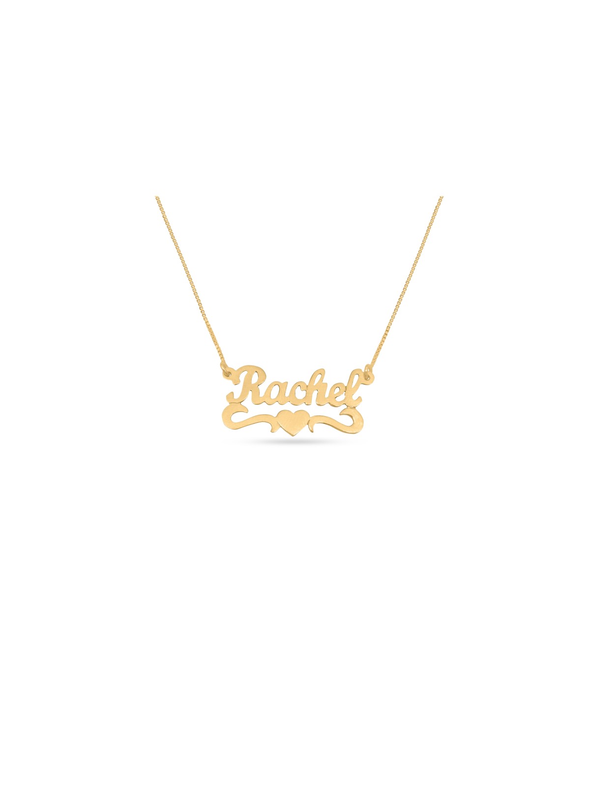 Collier d’or d’amour de nom anglais personnalisé, cadeaux Tu B’Av, Judai israélien