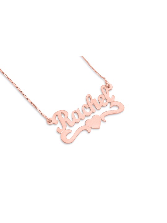 Collier d’or d’amour de nom anglais personnalisé, cadeaux Tu B’Av, Judai israélien