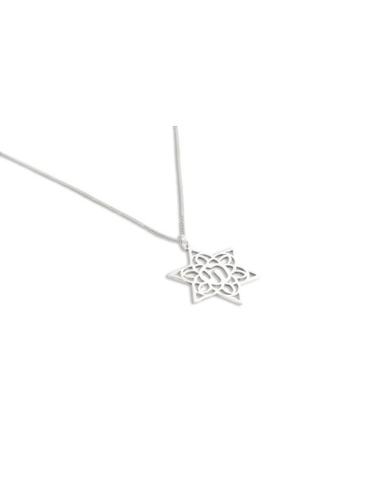 Filigrane Hollow Star of David et Chai Pendant , Cadeaux de mariage juifs