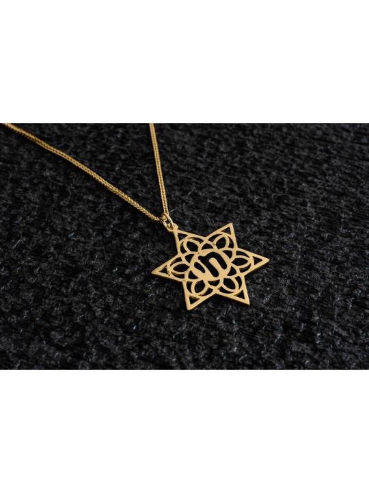 Filigrane Hollow Star of David et Chai Pendant , Cadeaux de mariage juifs
