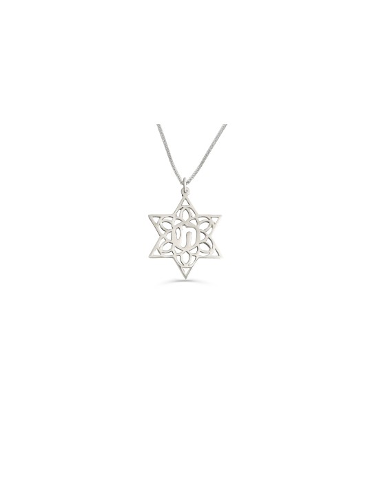 Filigrane Hollow Star of David et Chai Pendant , Cadeaux de mariage juifs