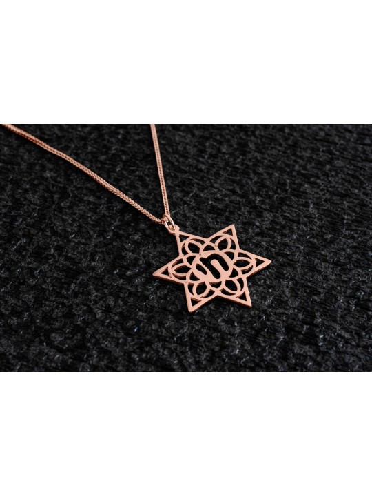 Filigrane Hollow Star of David et Chai Pendant , Cadeaux de mariage juifs
