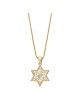 Pendentif étoile de David en or 14 carats à tourbillon creux avec D, filigrane juif J