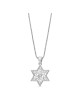 Hollow Swirl 14K Gold Star of David Pendant with D , Jewish Filigree J