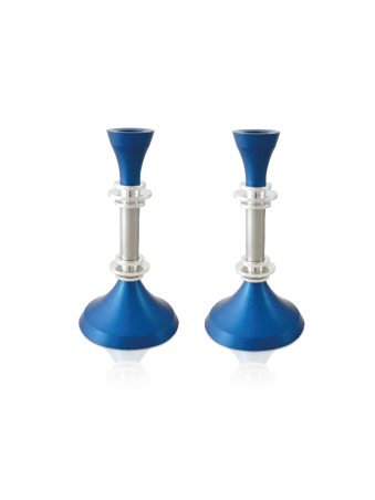 Unique Colorful Candlesticks with a Shiny Silver L , Modern Candlestic