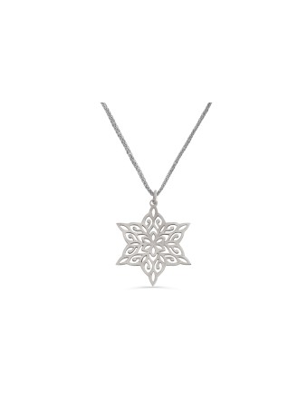 Collier étoile de David en filigrane en or blanc 14K, cadeaux de mariage juif