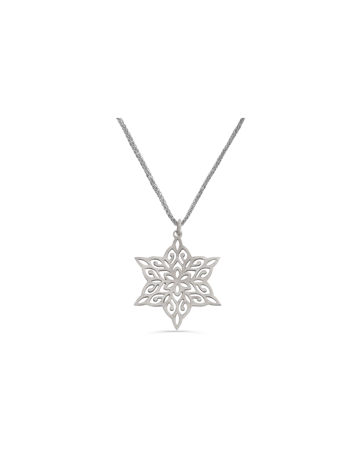 Collier étoile de David en filigrane en or blanc 14K, cadeaux de mariage juif