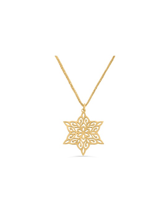 Collier étoile de David en filigrane en or blanc 14K, cadeaux de mariage juif