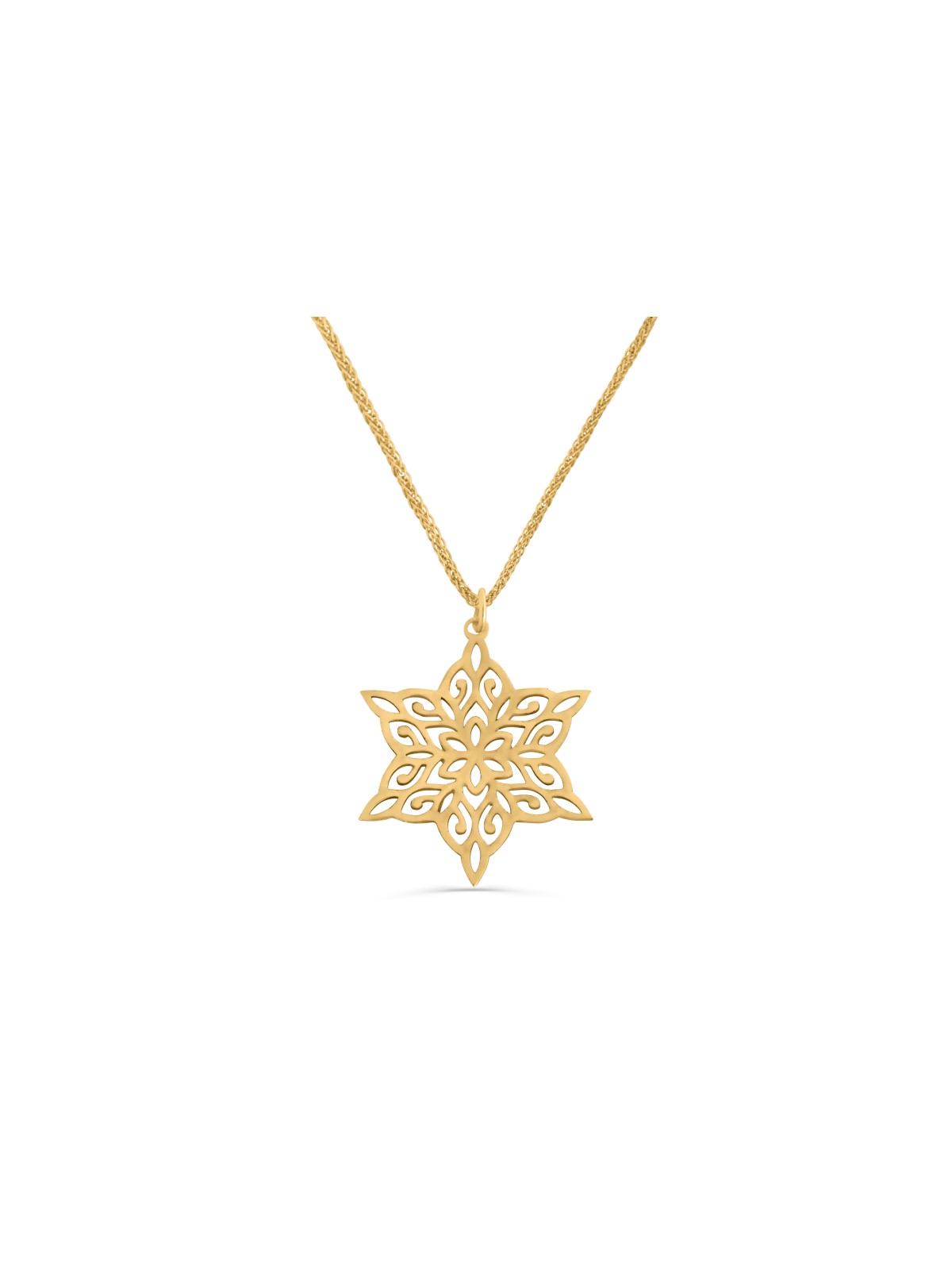 Collier étoile de David en filigrane en or blanc 14K, cadeaux de mariage juif