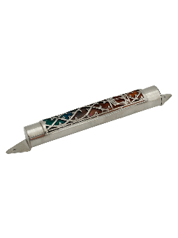 Blue Enameled Sterling Silver Large Mezuzah Case , Avi Nadav Mezuzah C