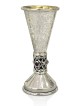 Hammered Liquor Cup with Amethyst Stones , Passover Gifts , Israeli Ju